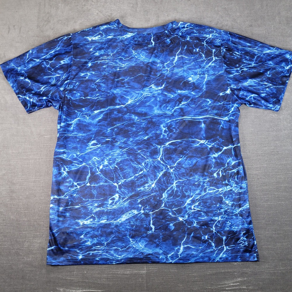 Mossy Oak Fishing Shirt Mens 2XL Blue Elements Agua Camo Performance T-Shirt - Picture 5 of 7